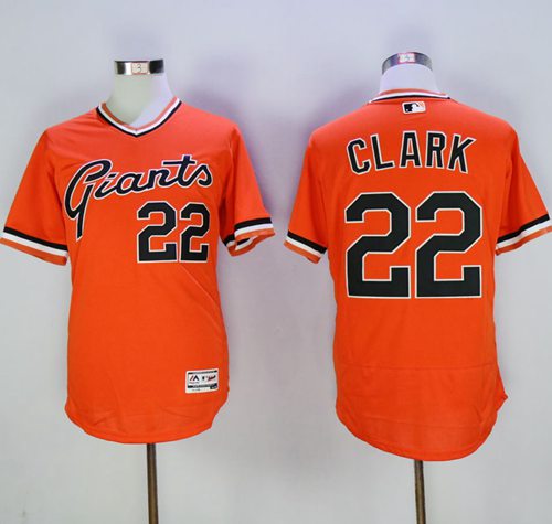 Giants #22 Will Clark Orange Flexbase Authentic Collection Cooperstown Stitched MLB jerseys - Click Image to Close